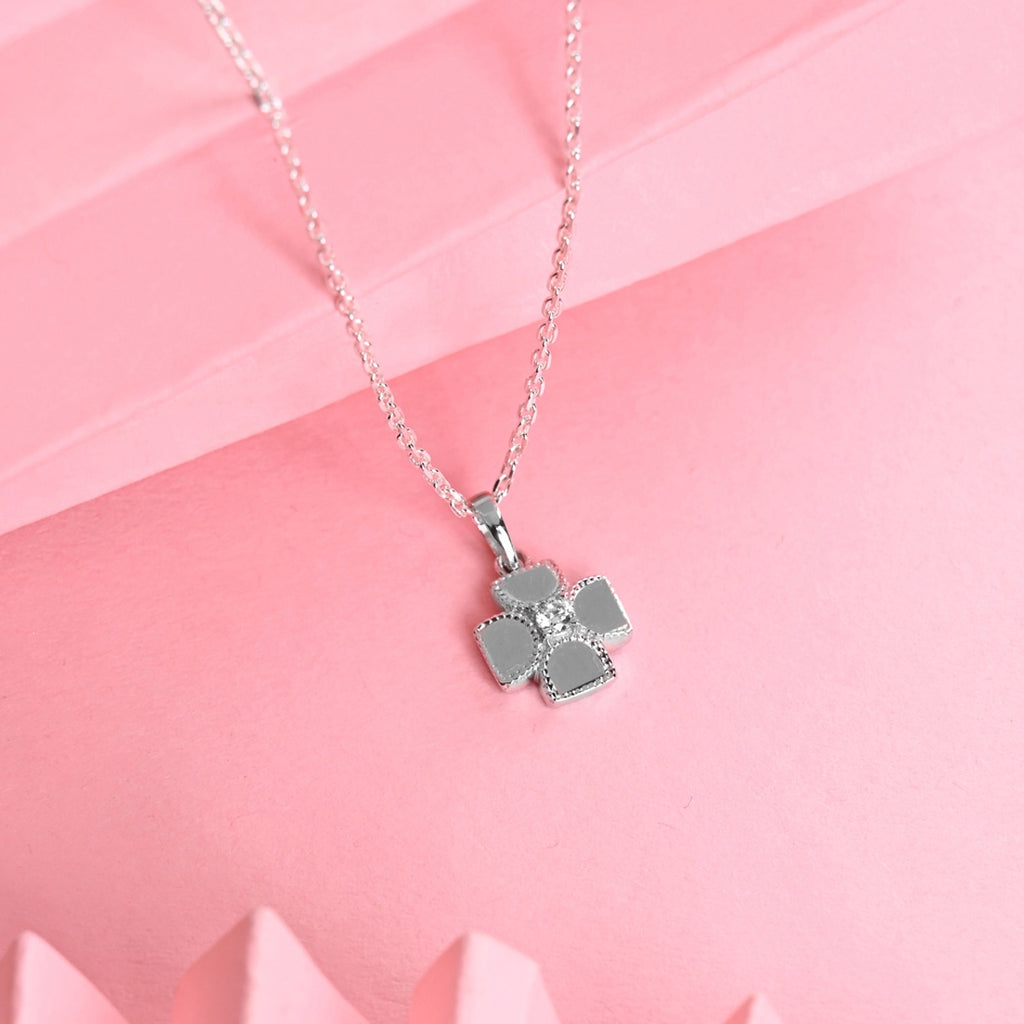 Silver Dainty Clover Pendant Chain