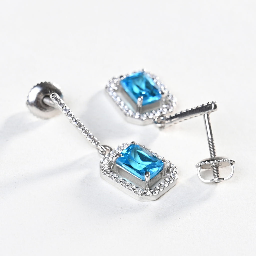 CLARA 925 Sterling Silver Azul Earrings 