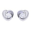 Silver Cute Heart Solitaire Earrings