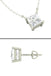 CLARA 925 Sterling Silver Rhodium Plated Square Pendant Earring Necklace Set with Chain Gift for Women and Girls