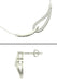 CLARA 925 Sterling Silver Rhodium Plated Stella Pendant Earring Necklace Set with Chain Gift for Women and Girls
