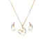 CLARA 925 Sterling Silver Pearl Asuka Pendant Earring Chain Jewellery Set | Gold Rhodium Plated, Swiss Zirconia | Gift for Women & Girls