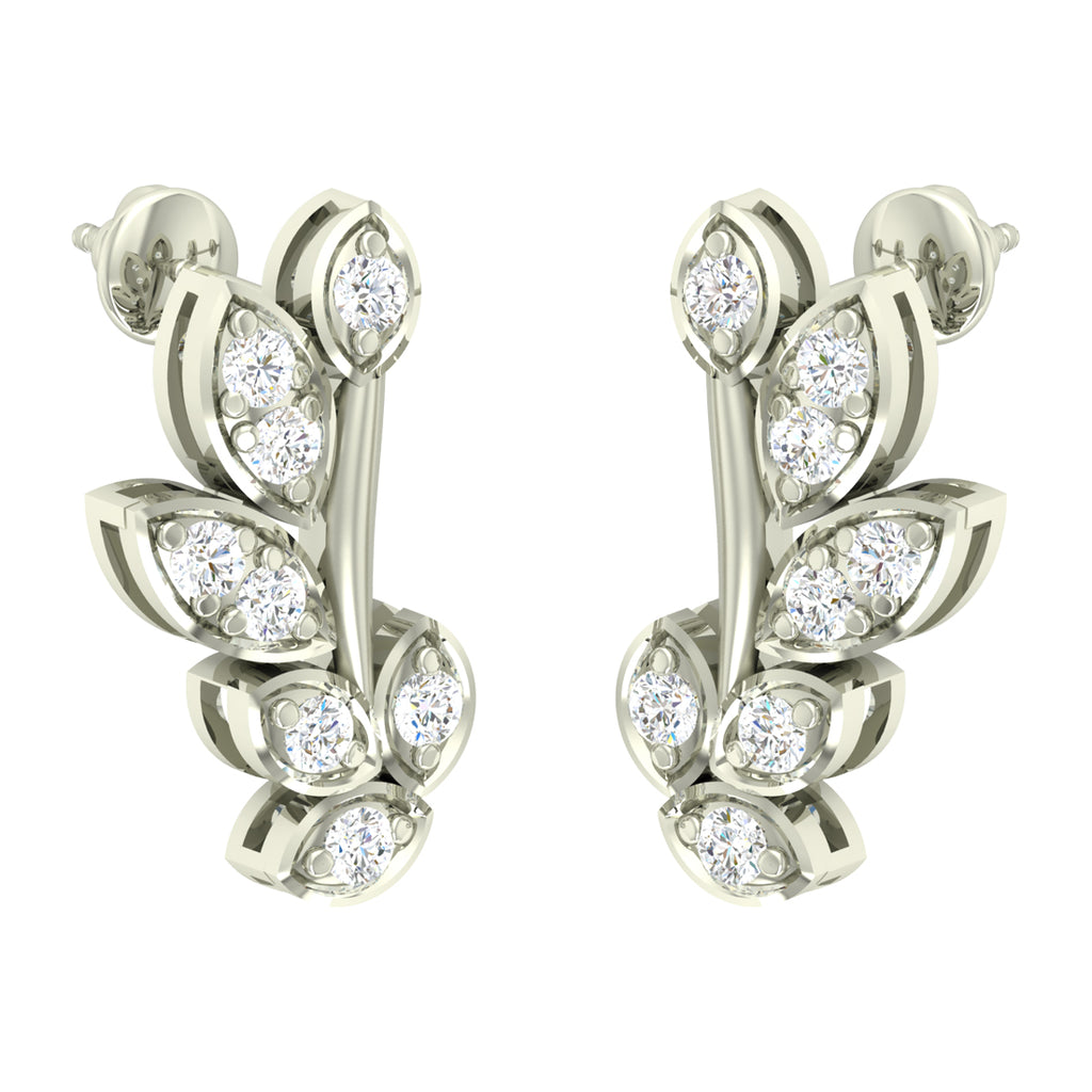 CLARA 925 Sterling Silver Swiss Zirconia Freya Earring With Screw Back Gift for Women and Girls