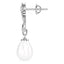 CLARA 925 Sterling Silver Pearl Sara Earrings | Rhodium Plated, Swiss Zirconia , Screw Back | Gift for Women & Girls