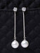 CLARA 925 Sterling Silver Pearl Yua Earrings | Rhodium Plated, Swiss Zirconia , Screw Back | Gift for Women & Girls