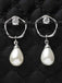 CLARA 925 Sterling Silver Pearl Sara Earrings | Rhodium Plated, Swiss Zirconia , Screw Back | Gift for Women & Girls