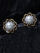 CLARA 925 Sterling Silver Pearl Stud Lotus Earrings | Gold Rhodium Plated , Screw Back | Gift for Women & Girls