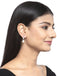 CLARA 925 Sterling Silver Pearl Hina Earrings | Rhodium Plated, Swiss Zirconia , Screw Back | Gift for Women & Girls