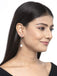 CLARA 925 Sterling Silver Pearl Yua Earrings | Rhodium Plated, Swiss Zirconia , Screw Back | Gift for Women & Girls