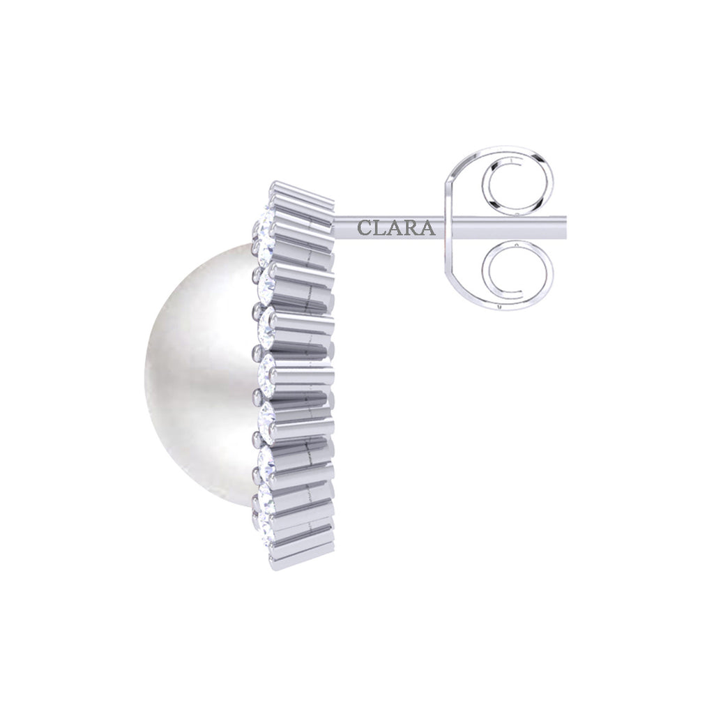 Clara 92.5 Sterling Silver Real Pearl Earrings Gift for Women and Girls
