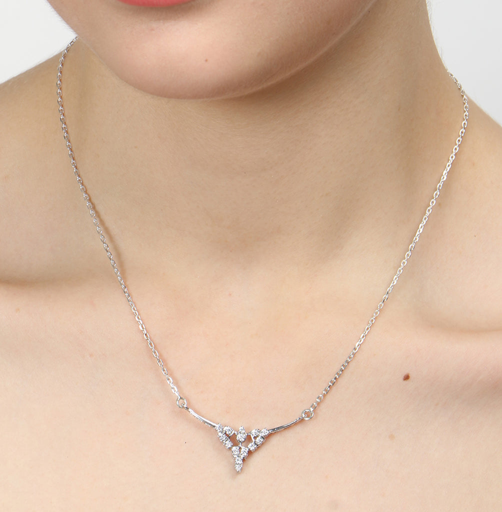 CLARA 925 Sterling Silver Rhodium Plated Alice Pendant with Chain Gift for Women and Girls