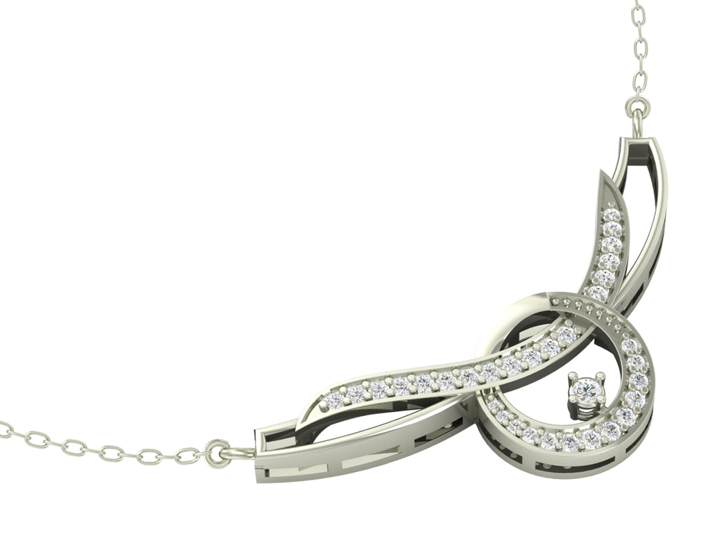 CLARA 925 Sterling Silver Rhodium Plated Evie Pendant with Chain Gift for Women and Girls