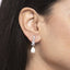 CLARA 925 Sterling Silver Pearl Hina Earrings | Rhodium Plated, Swiss Zirconia , Screw Back | Gift for Women & Girls