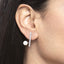 CLARA 925 Sterling Silver Pearl Ichika Earrings | Rhodium Plated, Swiss Zirconia , Screw Back | Gift for Women & Girls