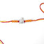 CLARA 925 Sterling Silver Ganesha Rakhi with Roli Chawal for Brothers