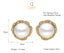 CLARA 925 Sterling Silver Real Pearl Stud Aki Earrings | Gold Rhodium Plated, Screw Back | Gift for Women & Girls
