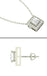 CLARA 925 Sterling Silver Rhodium Plated Princess Pendant Earring Necklace Set with Chain Gift for Women and Girls