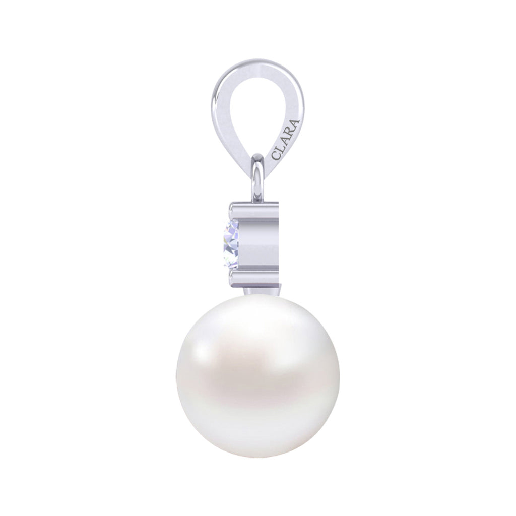 Clara 92.5 Sterling Silver Classic Pearl Pendant with Chain Gift for Women and Girls
