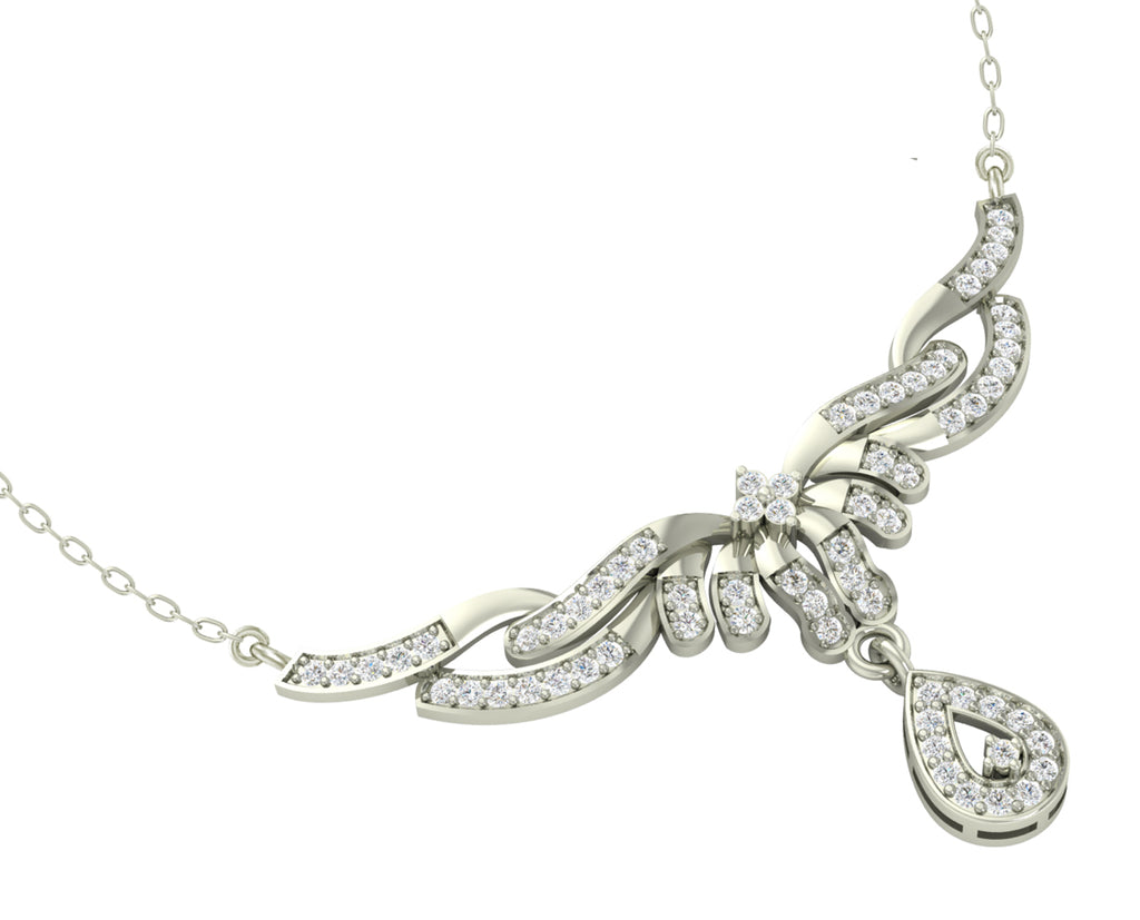 CLARA 925 Sterling Silver Rhodium Plated Maya Pendant with Chain for Women & Girls
