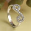 CLARA 925 Sterling Silver Infinity Ring with Adjustable Band Rhodium Plated, Swiss Zirconia Gift for Women & Girls