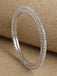 CLARA 925 Sterling Silver Classic Solitaire Bangle Swiss Zirconia, Rhodium Plated Gift for Women and Girls