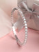 CLARA 925 Sterling Silver Heart Solitaire Bangle Swiss Zirconia, Rhodium Plated Gift for Women and Girls