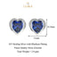 Silver Royal Blue Heart Earring