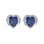 Silver Royal Blue Heart Earring