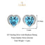 Silver Sky Blue Heart Earring