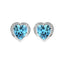 Silver Sky Blue Heart Earring