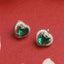 CLARA 925 Sterling Silver Dark Green Heart Earring | Rhodium Plated, Swiss Zirconia | Gift for Women & Girls
