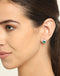 Silver Dark Green Heart Earring