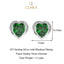 Silver Dark Green Heart Earring