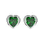 Silver Dark Green Heart Earring