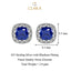 Silver Royal Blue Cushion Earring