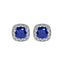 Silver Royal Blue Cushion Earring