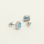 Silver Sky Blue Cushion Earring