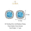 Silver Sky Blue Cushion Earring