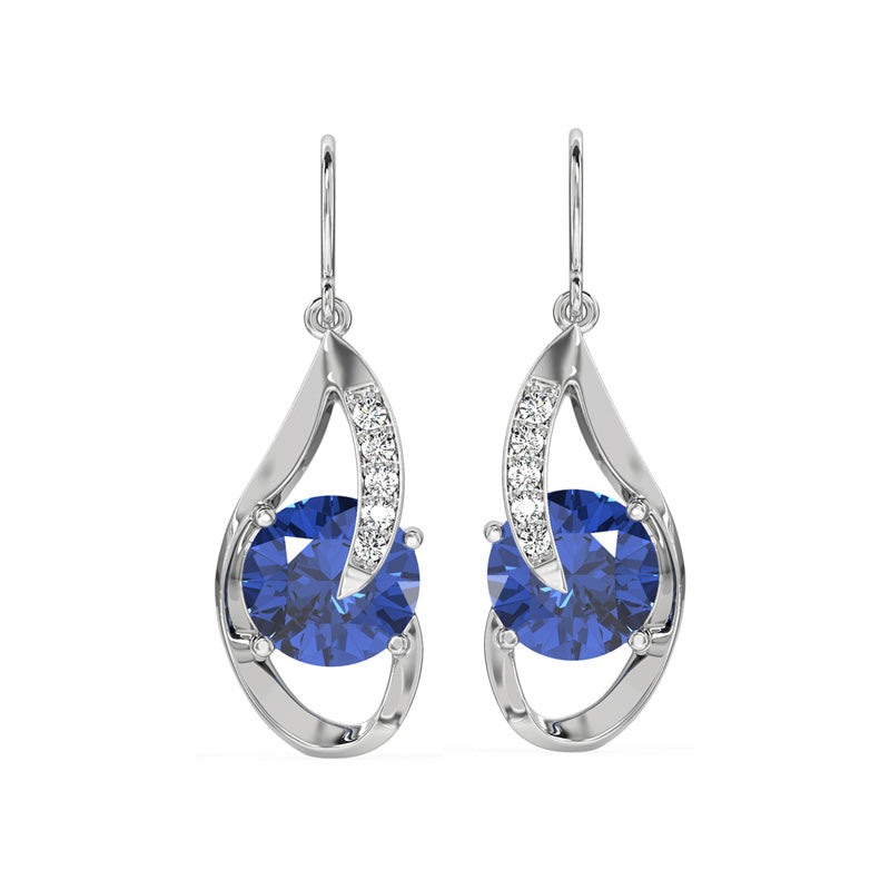 Silver Royal Blue Eye Earring