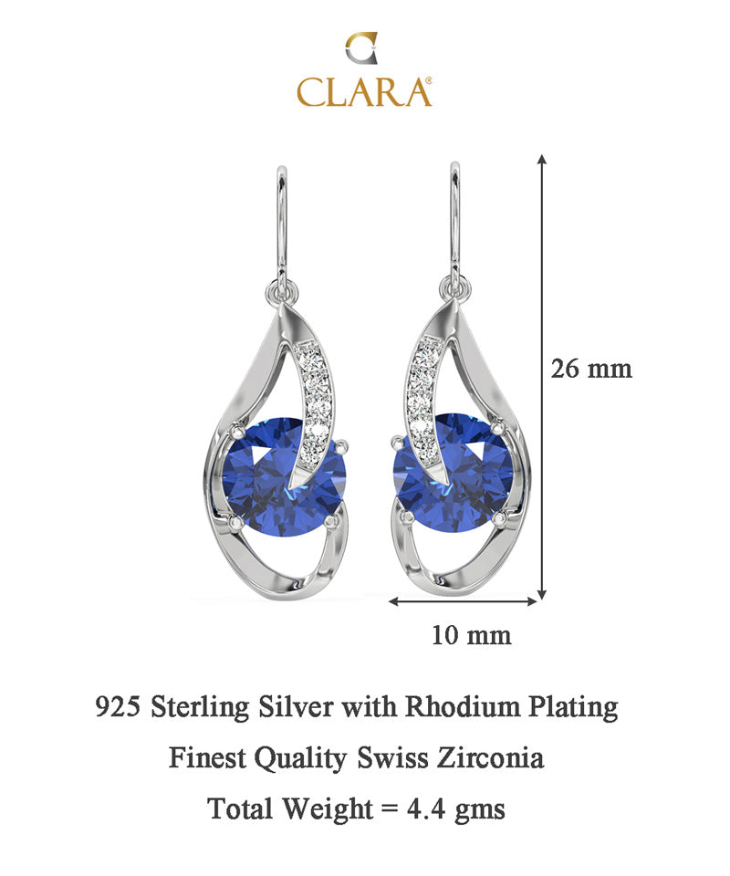Silver Royal Blue Eye Earring