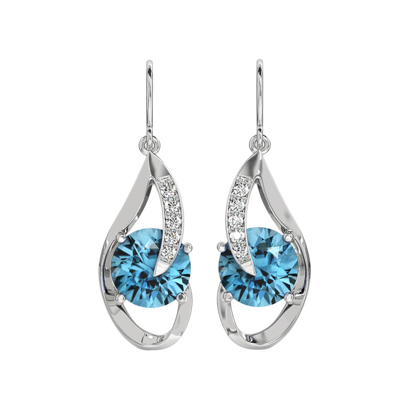 Silver Sky Blue Eye Earring