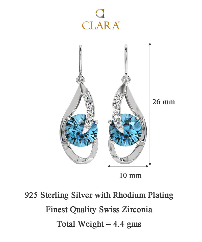Silver Sky Blue Eye Earring