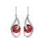 Silver Blood Red Eye Earring