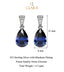 Silver Royal Blue Tear Drop Earring