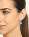 Silver Sky Blue Tear Drop Earring