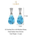 Silver Sky Blue Tear Drop Earring