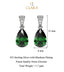 Silver Dark Green Tear Drop Earring
