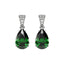 Silver Dark Green Tear Drop Earring