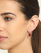 Silver Blood Red Tear Drop Earring
