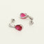 Silver Blood Red Tear Drop Earring
